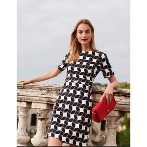 EUC Boden Alexa Cotton Shift Dress Navy Abstract Size 6